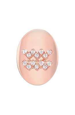 Mini Mini Jewels Framed Diamond Zodiac Sign Earring in Rose Gold-Aquarius
