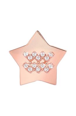 Mini Mini Jewels Framed Diamond Zodiac Sign Star Earring in Rose Gold-Aquarius