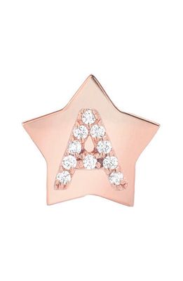 Mini Mini Jewels Star-Framed Diamond Initial Earring in Rose Gold-A