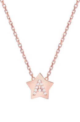 Mini Mini Jewels Star-Framed Diamond Initial Pendant Necklace in Rose Gold-A
