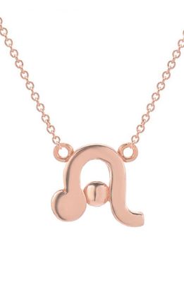 Mini Mini Jewels Zodiac Pendant Necklace in Rose Gold-Leo