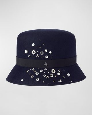 Mini New Kendall Starlight Studded Felt Bucket Hat