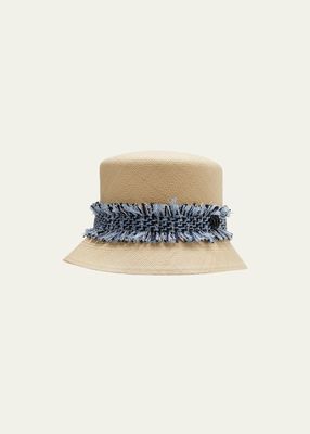 Mini New Kendall Straw & Tweed Bucket Hat