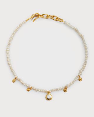 Mini Pearl and Pendant Necklace