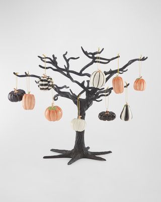 Mini Pumpkin 11-Piece Ornaments & Tree Set