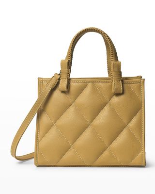 Mini Quilted Leather Tote Crossbody Bag