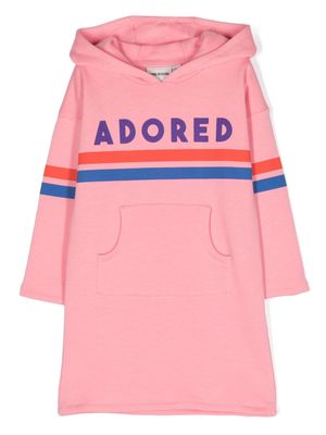 Mini Rodini Adored cotton hooded dress - Pink