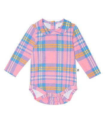 Mini Rodini Baby checked cotton jersey onesie