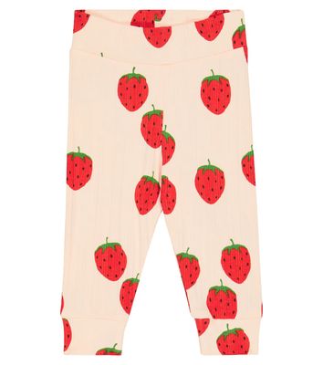 Mini Rodini Baby Strawberries cotton-blend leggings