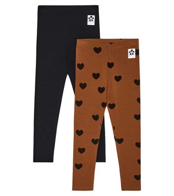 Mini Rodini Basic Hearts set of 2 leggings