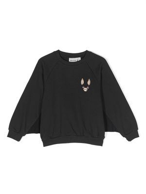 Mini Rodini bat-embroidered organic cotton sweatshirt - Black