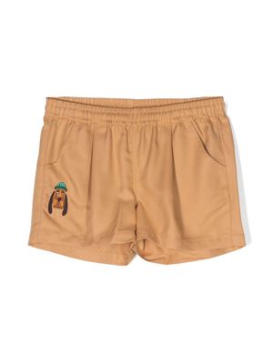 Mini Rodini Bloodhound lyocell shorts - Brown