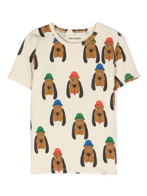 Mini Rodini Bloodhound organic cotton T-shirt - Neutrals