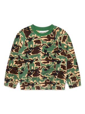 Mini Rodini camouflage-print organic cotton-velour sweatshirt - Green
