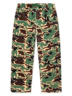 Mini Rodini camouflage-print organic cotton-velour trousers - Green
