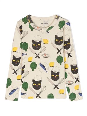 Mini Rodini Chef Cat long-sleeve T-shirt - MULTI