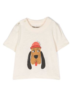 Mini Rodini dog-print cotton T-shirt - Neutrals