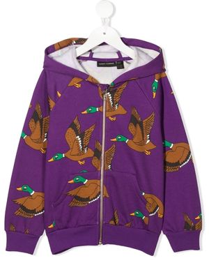 Mini Rodini Ducks zipped hoodie - Purple