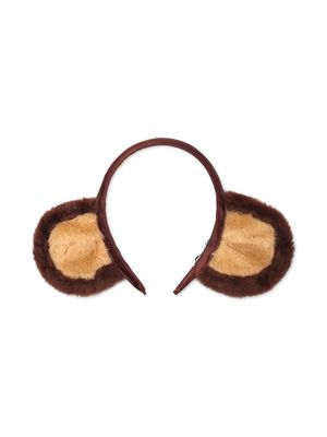 Mini Rodini ear faux-fur hair brand - Brown