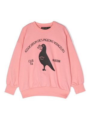 Mini Rodini embroidered-pigeon sweatshirt - Pink