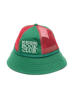 Mini Rodini embroidered-slogan bucket hat - Green