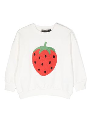 Mini Rodini embroidered strawberry sweatshirt - White