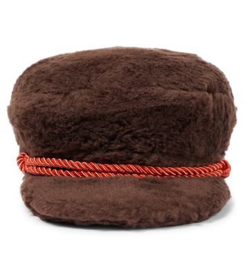 Mini Rodini Faux fur baker boy hat
