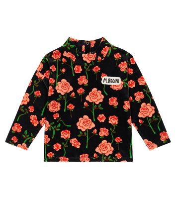 Mini Rodini Floral cotton velvet top