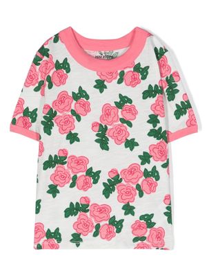 Mini Rodini floral-print cotton T-shirt - Pink