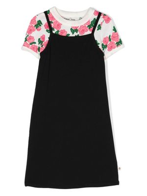 Mini Rodini floral-print slip dress set - Black