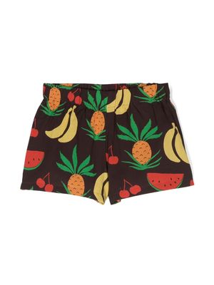 Mini Rodini fruit-print mini shorts - Brown