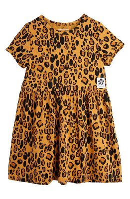 Mini Rodini Kids' Leopard Print Dress in Beige