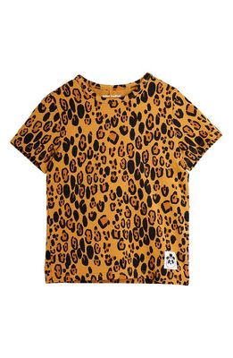 Mini Rodini Kids' Leopard Print T-Shirt in Beige