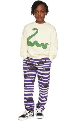 Mini Rodini Kids Purple & White Crocodile Lounge Pants