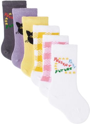 Mini Rodini Kids Six-Pack Multicolor Future Socks