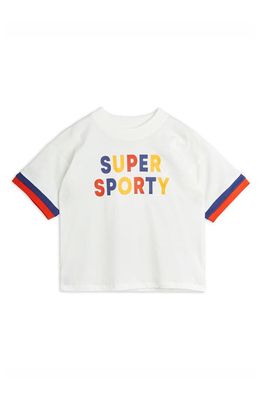 Mini Rodini Kids' Super Sporty Organic Cotton Graphic T-Shirt in Off White