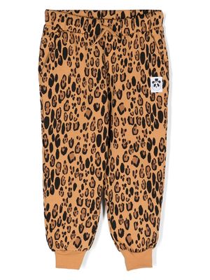 Mini Rodini leopard-print cotton track pants - Brown