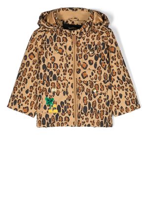 Mini Rodini leopard-print hooded jacket - Brown