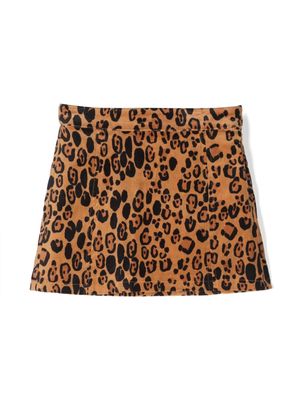 Mini Rodini leopard-print velvet miniskirt - Brown
