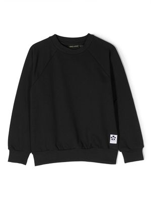 Mini Rodini logo-patch cotton sweatshirt - Black
