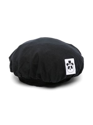 Mini Rodini logo-patch twill beret - Black