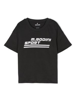 Mini Rodini logo-printed organic-cotton T-shirt - Black