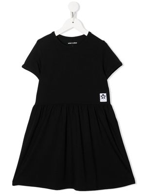 Mini Rodini logo short-sleeve shift dress - Black