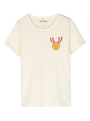 Mini Rodini medals-print cotton T-shirt - Neutrals