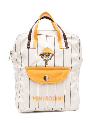 Mini Rodini mini Owl striped backpack - Neutrals