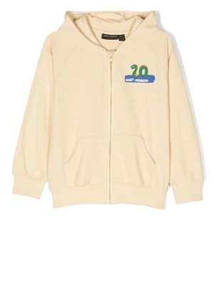 Mini Rodini Nessie print zip-up hoodie - Yellow