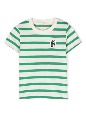 Mini Rodini Panther patch striped t-shirt - Green