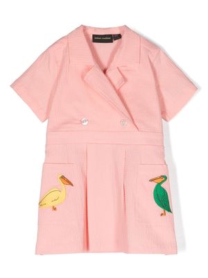 Mini Rodini pelican patch double-breasted dress - Pink