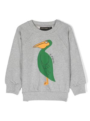 Mini Rodini pelican print crew neck sweatshirt - Grey