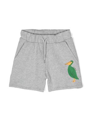 Mini Rodini pelican-print organic cotton shorts - Grey